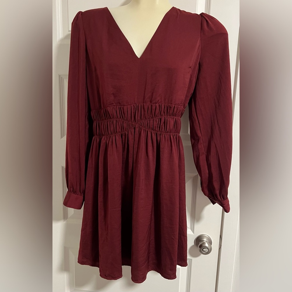 Express Long-Sleeve Satin Dress